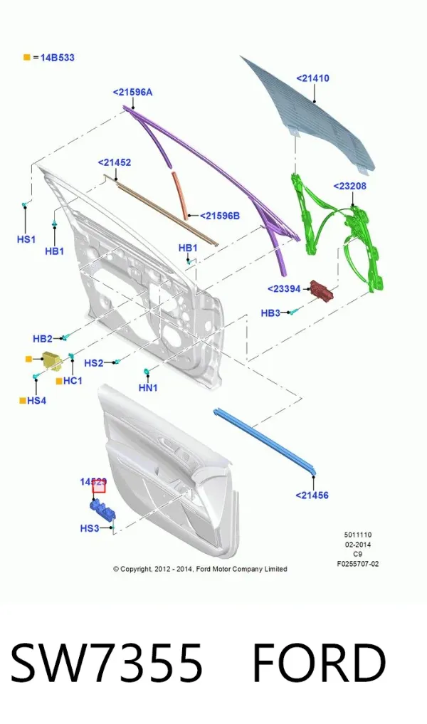 Кнопковий блок керування склопідіймачами передній лівий SW7355 Ford