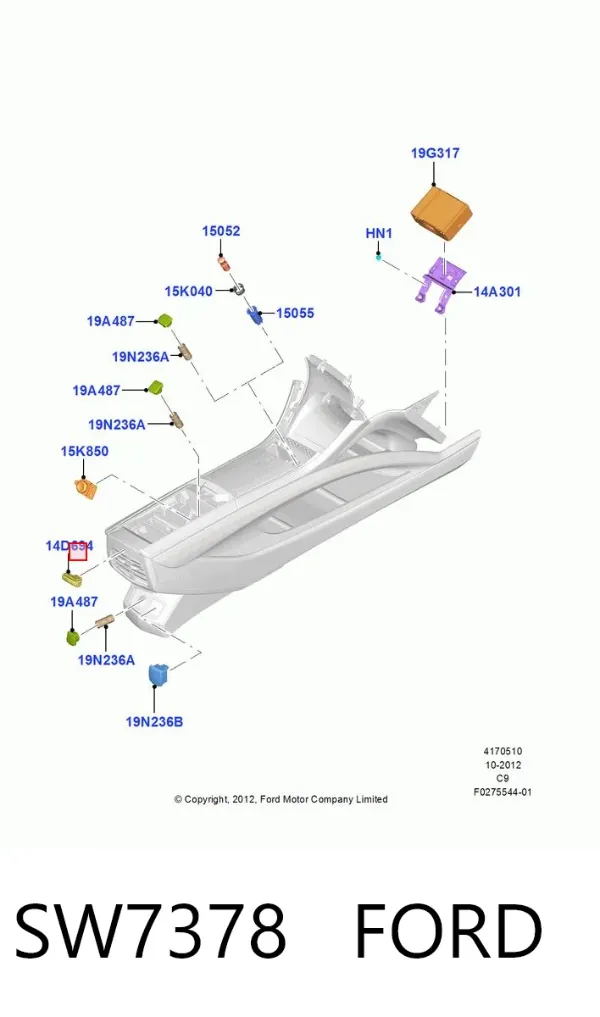 Кнопка вмикання обігріву сидіння SW7378 Ford