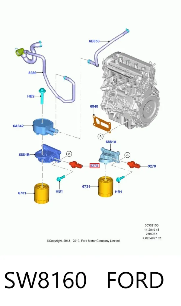 Датчик тиску масла SW8160 Ford