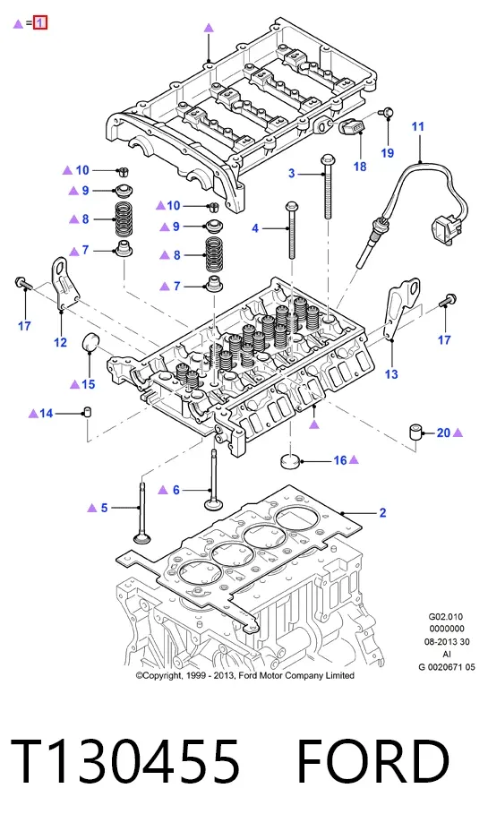 ГБЦ T130455 Ford