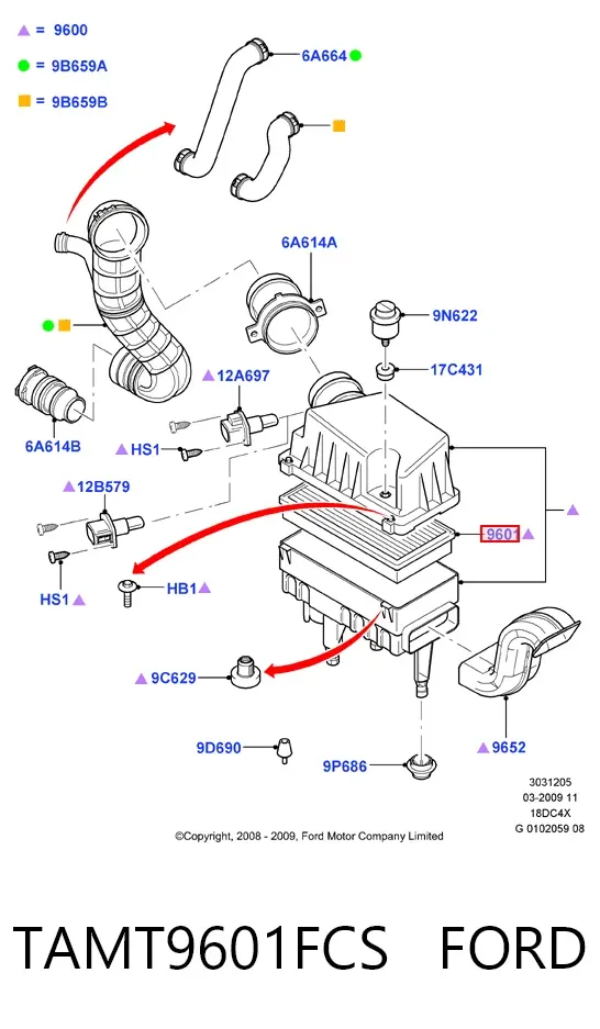 Повітряний фільтр TAMT9601FCS Ford