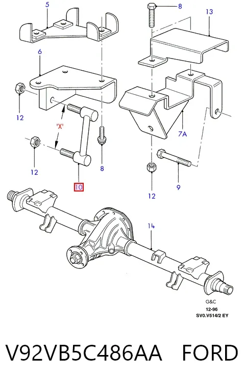 Стійка стабілізатора заднього V92VB5C486AA Ford