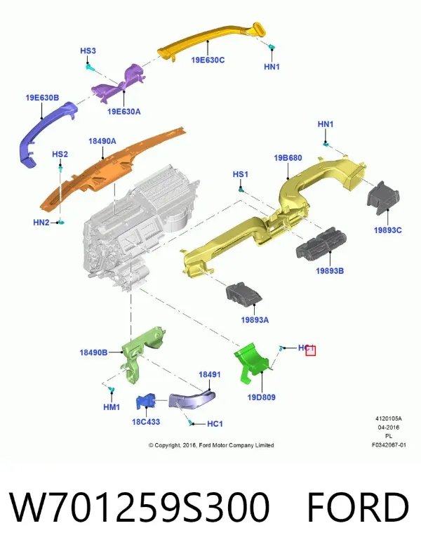 Пістон (кліп) кріплення обшивки кришки багажника W701259S300 Ford