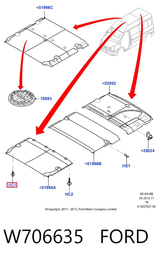 Пістон (кліп) кріплення обшивки дверей W706635 Ford