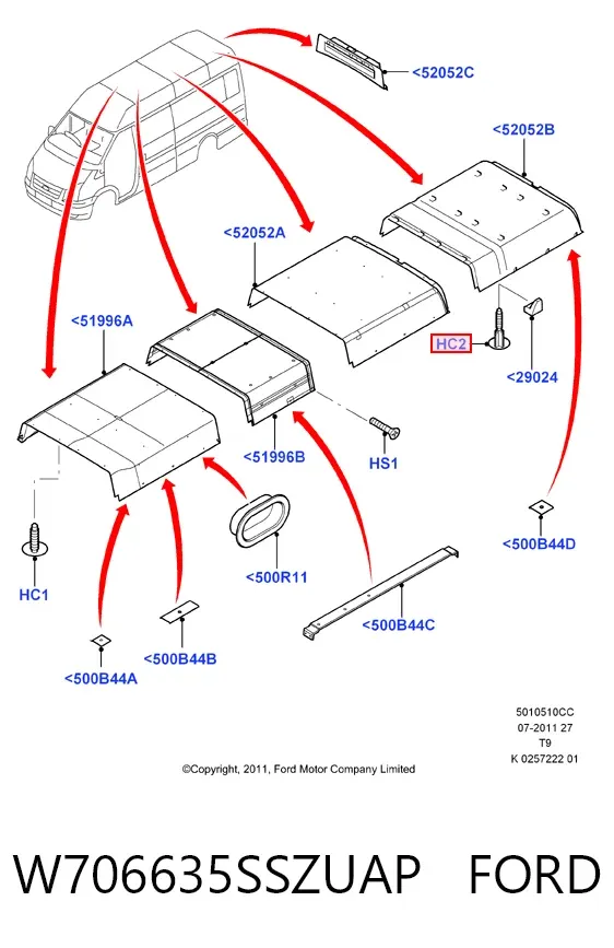 Пістон (кліп) кріплення обшивки дверей W706635SSZUAP Ford