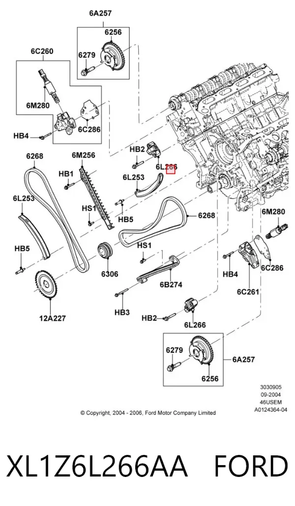 Натягувач ланцюга ГРМ XL1Z6L266AA Ford
