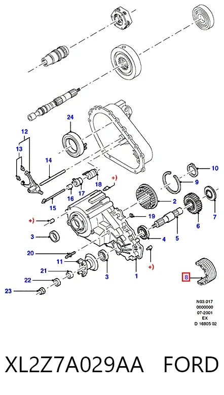 Ланцюг приводу роздавальної коробки XL2Z7A029AA Ford