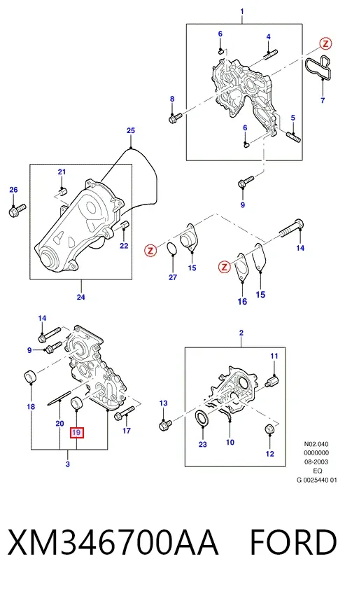 Сальник коленвалу XM346700AA Ford