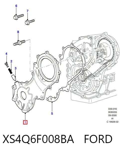 Масляний насос XS4Q6F008BA Ford