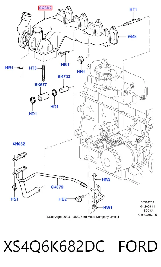Турбіна XS4Q6K682DC Ford