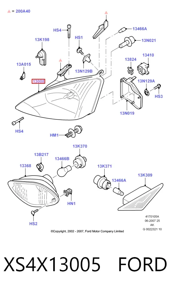 Фара права XS4X13005 Ford