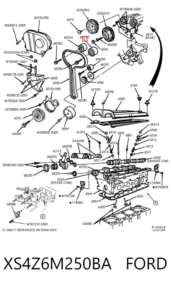 Ролик паразитний ГРМ XS4Z6M250BA Ford