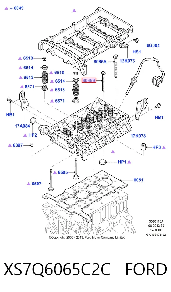 Болт ГБЦ XS7Q6065C2C Ford