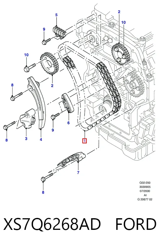 Ланцюг ГРМ XS7Q6268AD Ford