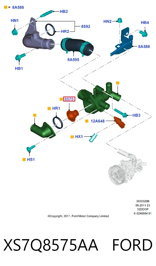 Термостат XS7Q8575AA Ford