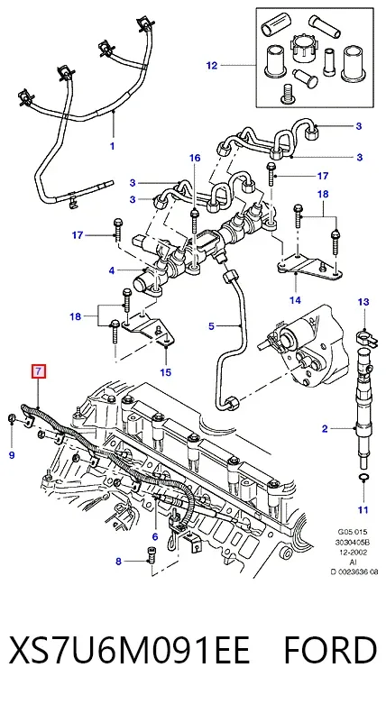 Дріт свічок накалювання XS7U6M091EE Ford