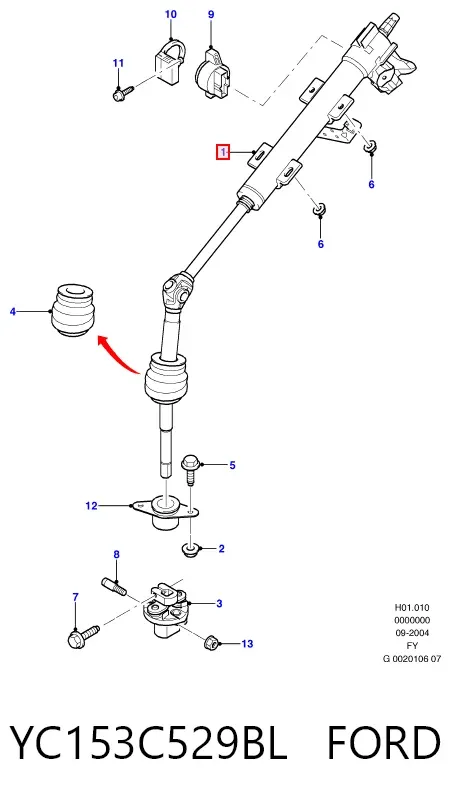 Рульова колонка YC153C529BL Ford