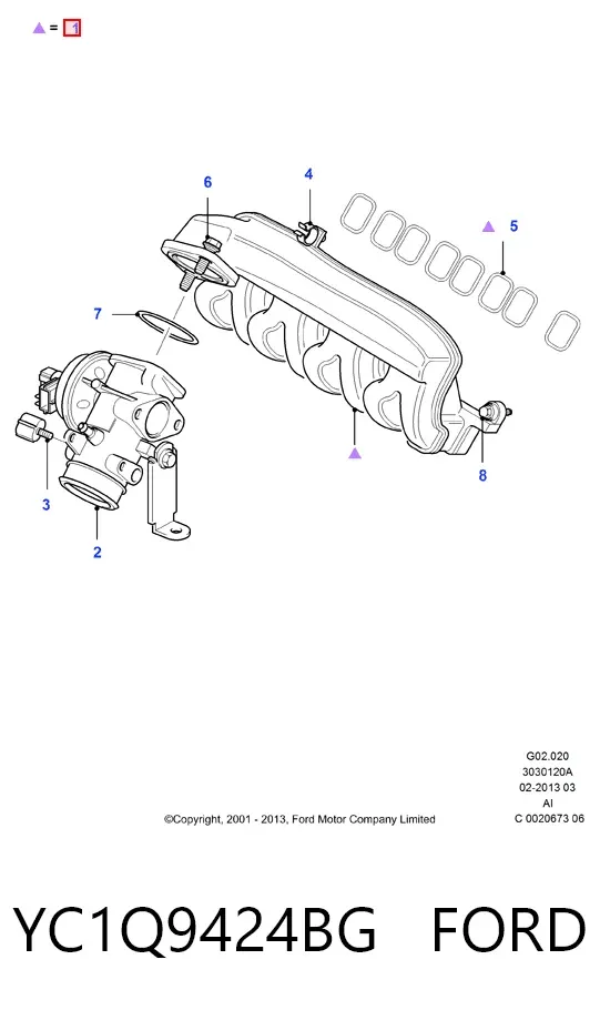 Впускний колектор YC1Q9424BG Ford