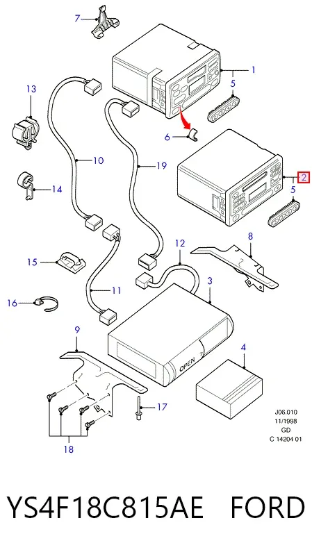 Магнітола YS4F18C815AE Ford