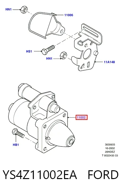 Стартер YS4Z11002EA Ford