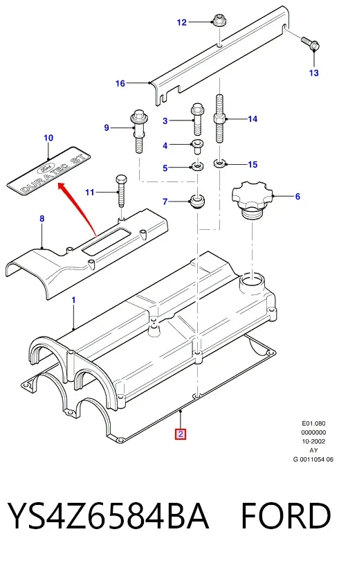 Прокладка клапанної кришки YS4Z6584BA Ford