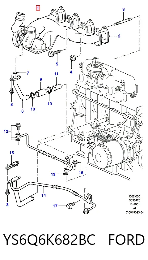 Турбіна YS6Q6K682BC Ford