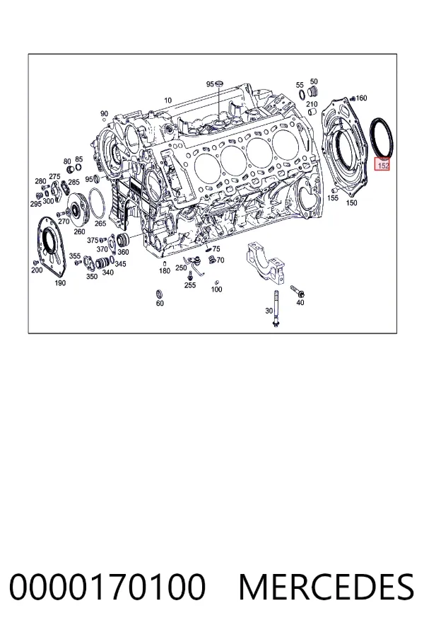 Сальник коленвала двигуна, передній Mercedes A0000170100 ціна, від 34.88 USD
