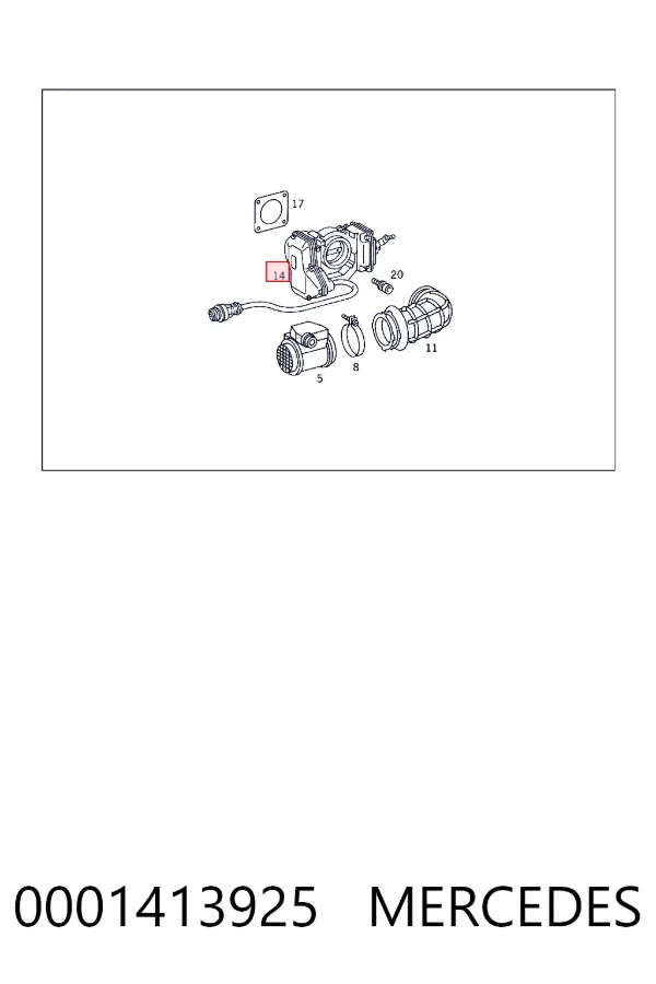 A0001413925 Mercedes Дросільна заслінка в зборі
