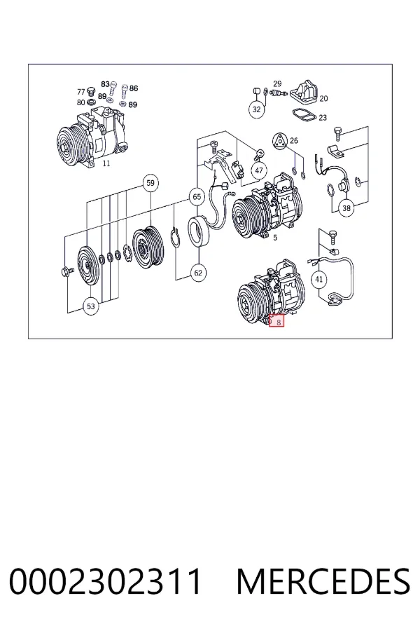 Купити A0002302311 Mercedes Компресор кліматичної установки