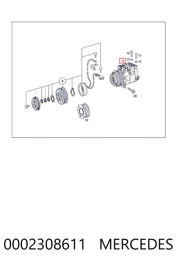 Компресор кондиціонера A0002308611 Mercedes
