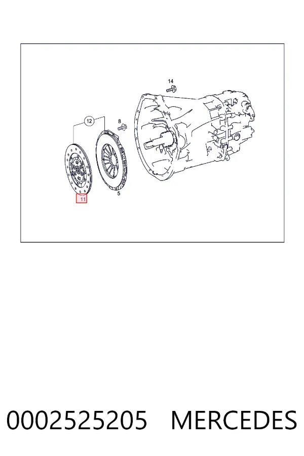 Диск зчеплення ведений Mercedes A0002525205