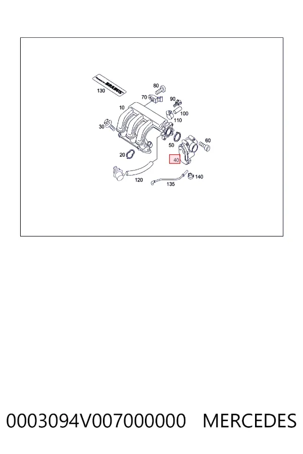 Q0003094V007000000 Mercedes Дросільна заслінка в зборі