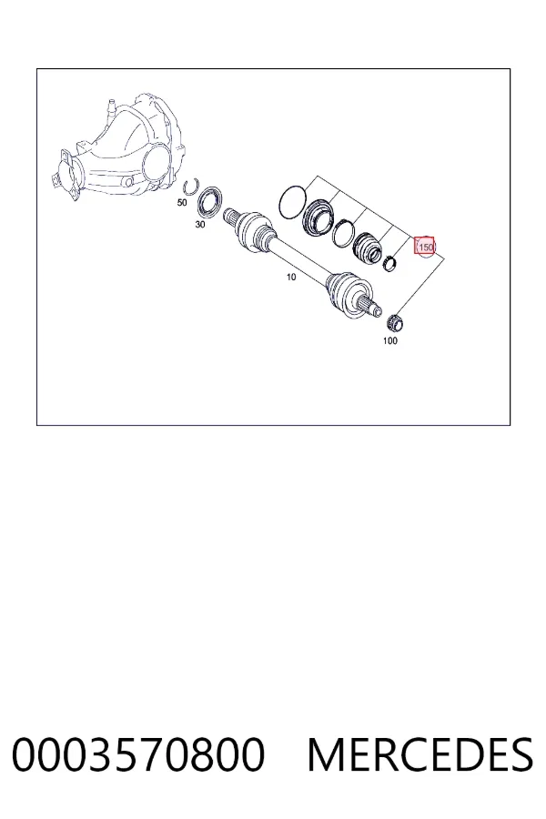 A0003570800 Mercedes Пильник шарніра кутових швидкостей внутрішній задній