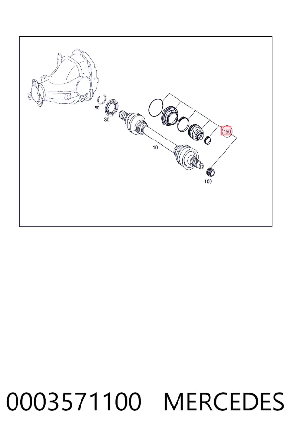 A0003571100 Mercedes Пильник шарніра кутових швидкостей зовнішній задній