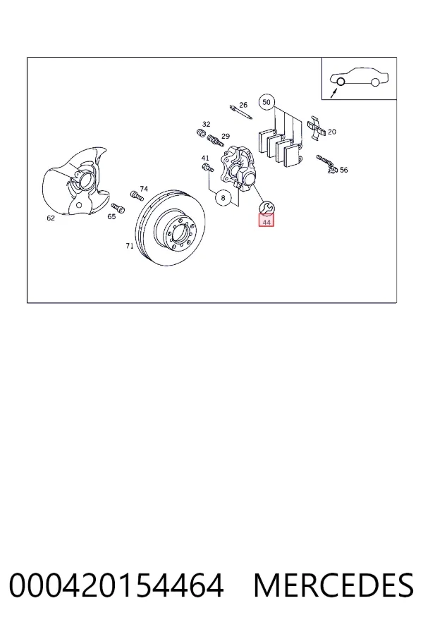 Купити A0004201544 Mercedes Ремкомплект переднього супорту
