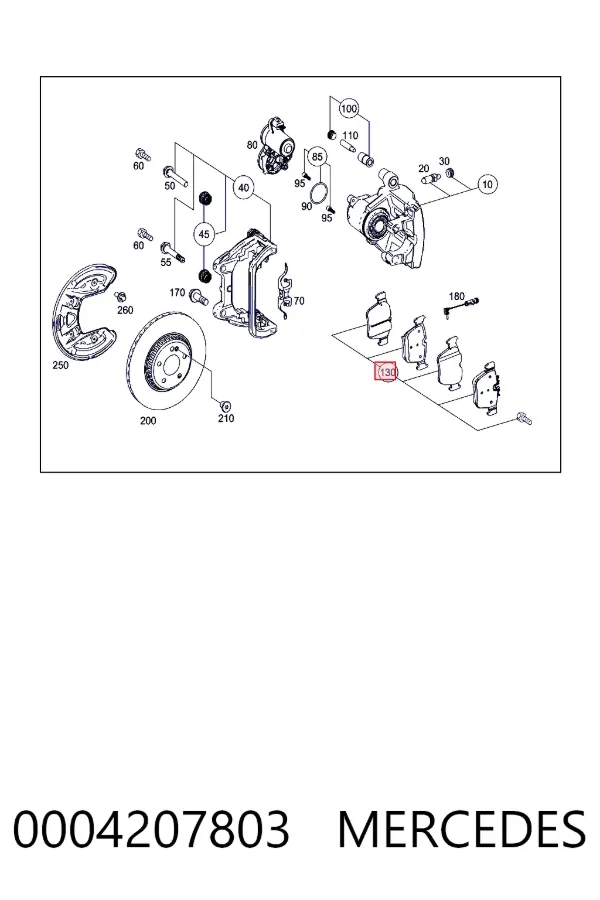Задні гальмівні колодки Mercedes A0004207803 ціна, від 82.38 USD