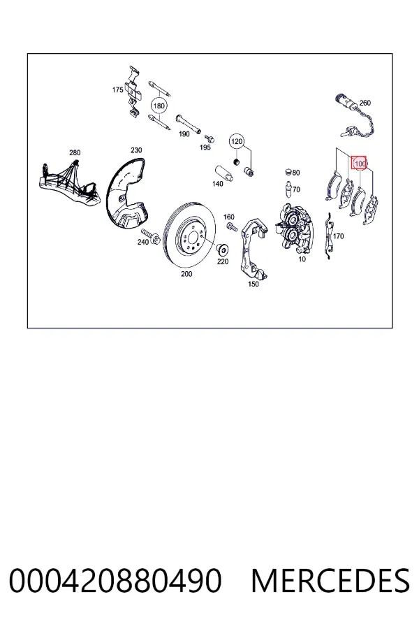 Гальмівні колодки Mercedes A0004208804 ціна, від 103.65 USD