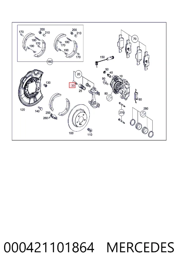 Направляюча супорту заднього Mercedes A0004211018