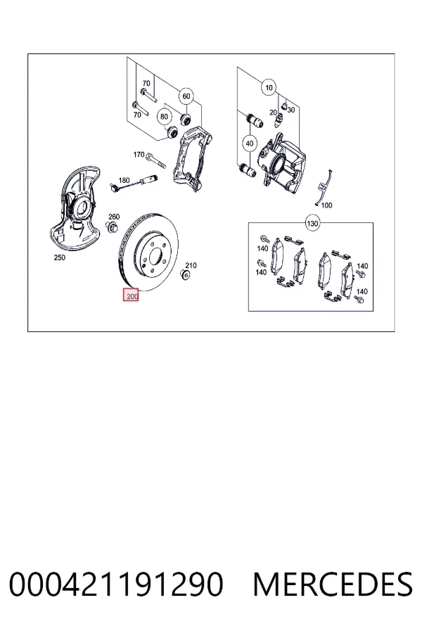 Диск переднього гальма Mercedes A0004211912 ціна, від 49.19 USD