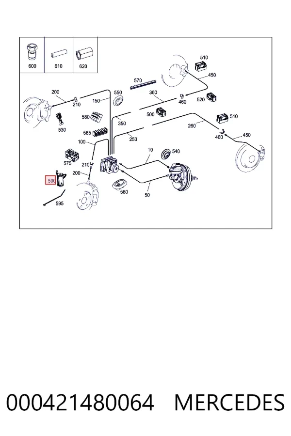 Купити A0004214800 Mercedes Скоба гальмівної трубки