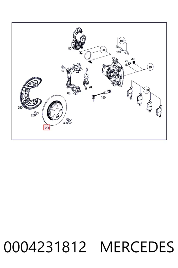 Задні дискові гальма Mercedes A0004231812 ціна, від 56.24 USD