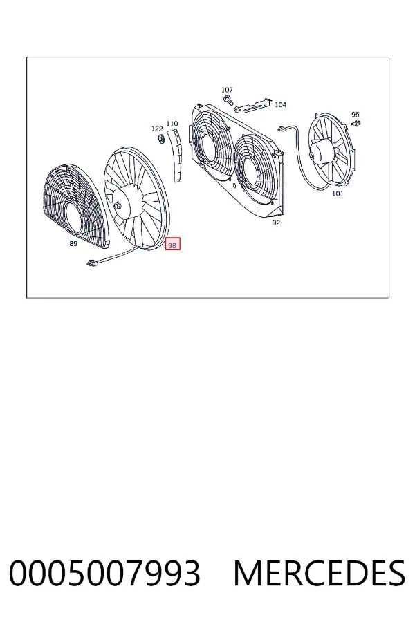 A0005007993 Mercedes Електровентилятор радіатора