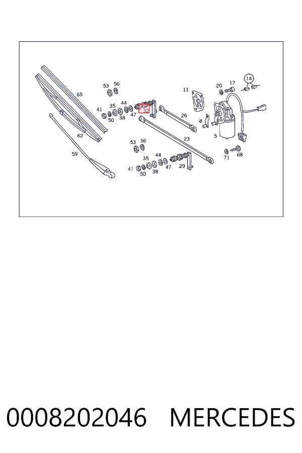 Ричаг склоочисника Mercedes A0008202046 ціна, від 19.01 USD