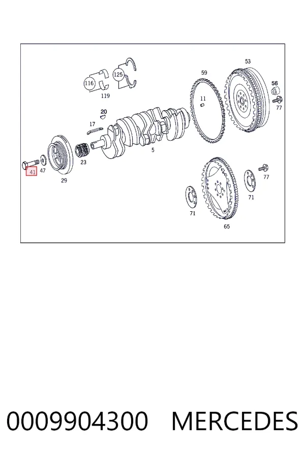 Болт колінвалу Mercedes A0009904300 ціна, від 23.76 USD