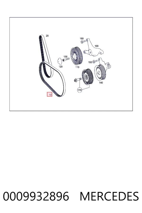 Купити A0009932896 Mercedes Ремінь генератора