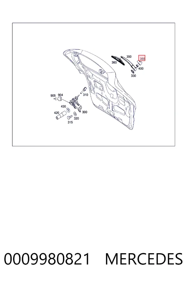 Важіль-поводок склоочисника заднього скла Mercedes A0009980821 ціна, від 4.23 USD