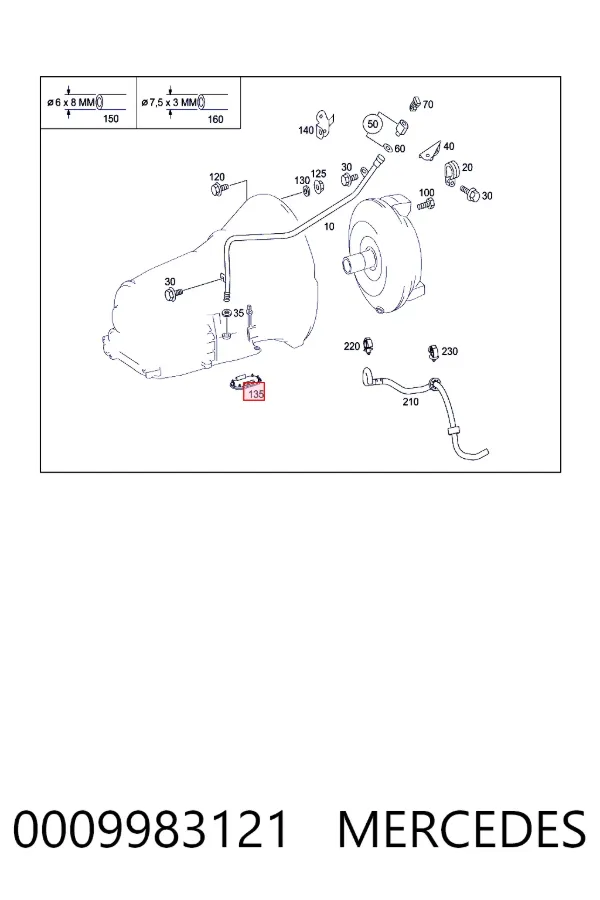 A0009983121 Mercedes Пробка піддона АКПП