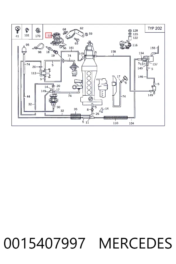 Купити A0015407997 Mercedes Клапан перетворювач тиску наддуву (соленоїд)