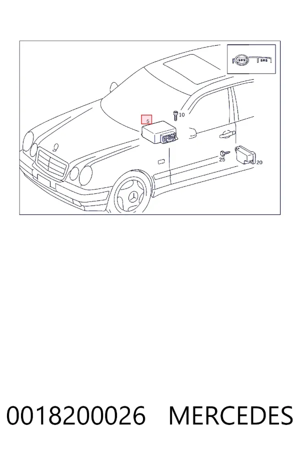 Блок управління airbag Mercedes A0018200026