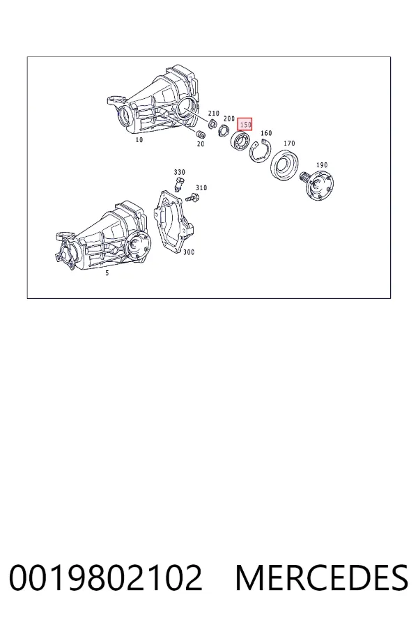 Підшипник диференціала заднього моста Mercedes A0019802102